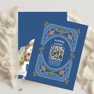 QR code Destination Greece Santorini Wedding Enclosure Card