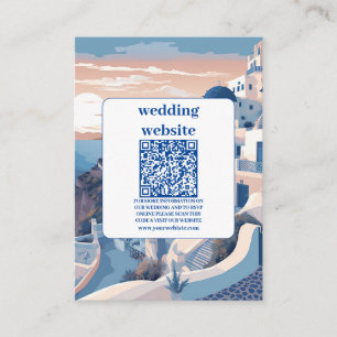 QR code Destination Greece Santorini Wedding Enclosure Card