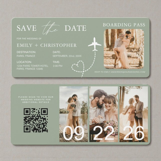 QR Code Destination Wedding Boarding Pass  (Creator Uploaded)