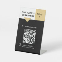 QR Code Digital Menu Add URL Pedestal Sign
