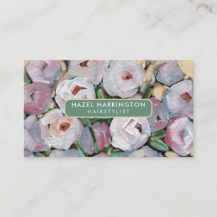 QR Code Digital Scannable Abstract Floral Business Card