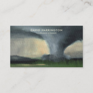 QR Code Digital Scannable Tornado Storm Chaser   Business Card