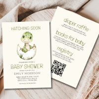 QR Code Dinosaur Hatching Soon Baby Shower