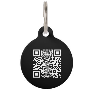 QR Code Dog Cat Modern BlackScan Me if Lost Pet Tag