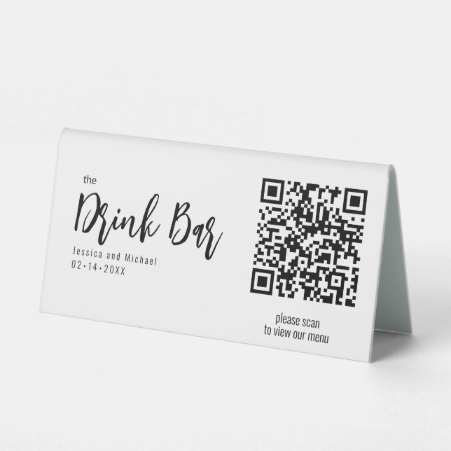 💍QR code Drinks menu Minimalist Elegant  (Front)