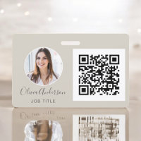 QR Code Earth Tone Photo Business Card