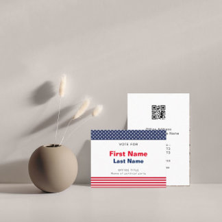 QR Code Elegant Election Campaign Business Card