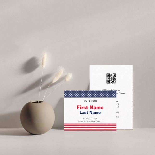 QR Code Elegant Election Campaign Business Card (Creator Uploaded)