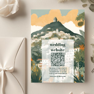 qr code Elegant Italy Capri Destination Wedding Enclosure Card