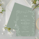 QR Code Elegant Leaf Sage Green Monogram Wedding Invitation<br><div class="desc">Say “I do” to your perfect dream wedding Invitation! Introducing the QR code Sage Green minimal leaf monogram wedding Invitation--an online exclusive and one of our most treasured designs. This modern take on classic elegance is sure to make a statement your guests won't soon forget. The invitation features an intricate...</div>