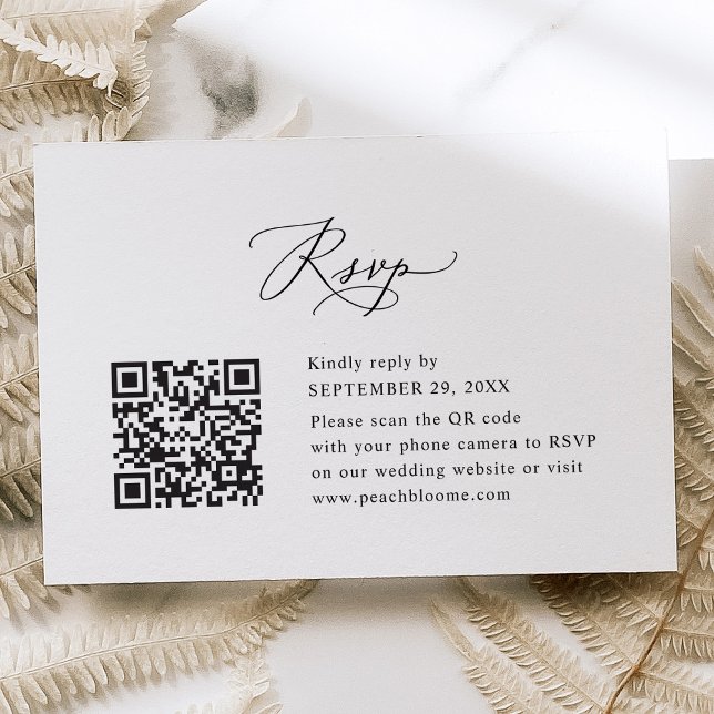 QR Code Elegant Modern Calligraphy Wedding RSVP (Creator Uploaded)