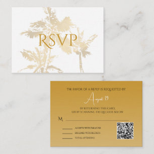QR Code Elegant Palm Trees Gold No Menu