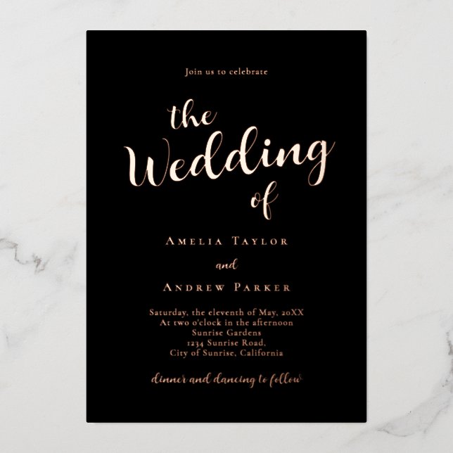 QR Code Elegant Script Calligraphy Simple Wedding (Front)