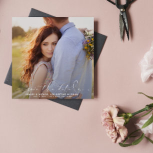 QR Code Elegant Script Typography 3 Photo Wedding Save The Date