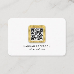 QR code elegant simple modern gold trendy stylish Business Card
