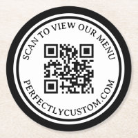 QR code elegant text view menu black double border