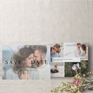 QR Code Elegant Vellum Overlay 5 Photo Engagement Save The Date