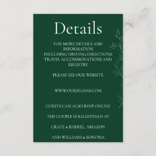 QR Code Emerald Green leaf Enclosure Card Details