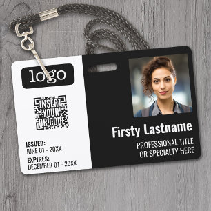 QR Code, Employee Photo, Logo, Name, Expiration ID Badge