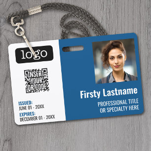 QR Code, Employee Photo, Logo, Name, Expiration ID ID Badge