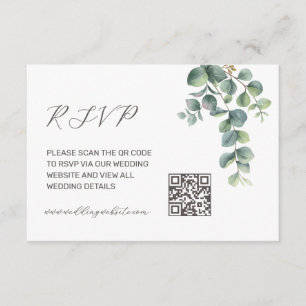 QR Code Eucalyptus Leave Enclosure Card