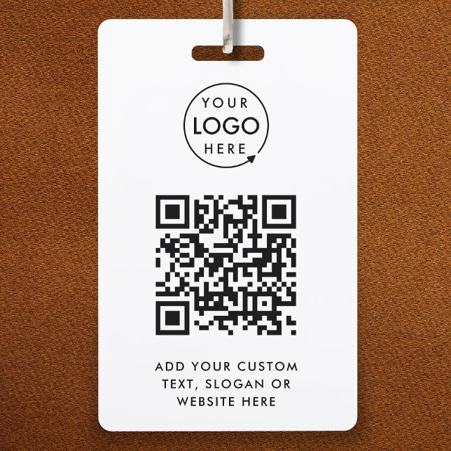 QR Code Event Badge | Digital Staff ID Card Badges (Versatile ID badge template with interactive QR code & your company branding.)