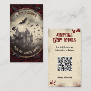 QR Code Event Details Website Dracula's Castle Enclosure Card