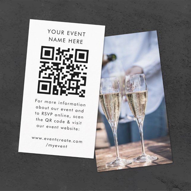 QR Code Event Website | Photo RSVP Online Enclosure Card (Versatile event invitation enclosure card template by Guava - simple, smart and customizable)