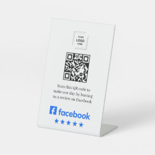 QR Code Facebook Review Pedestal Display Style Sig Sign
