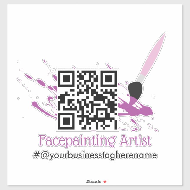 QR Code Facepainter Business Name Car Decal  (Sheet)