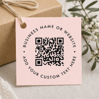 QR Code Favour Tag | Pink Personalised Gift Tags