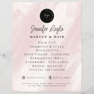 QR Code   Feminine Beauty Abstract Blush Pink Boho Flyer