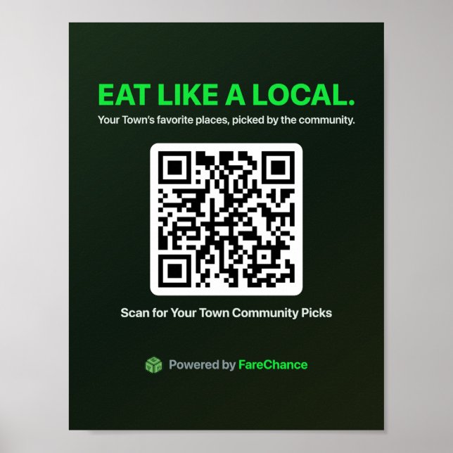 QR Code Flyer for Towns and Chambers of Commerce,  Poster (Front)