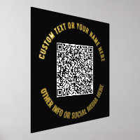 QR Code Foil Prints Example Custom Text and Colour