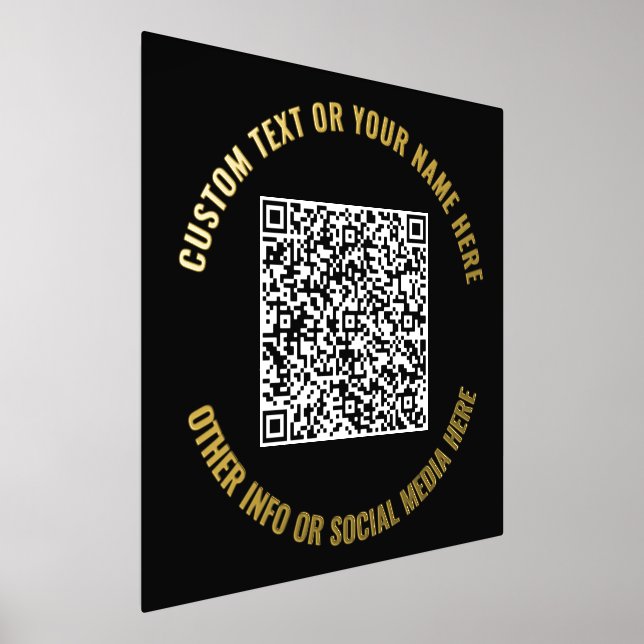 QR Code Foil Prints Example Custom Text and Colour (Laydown)