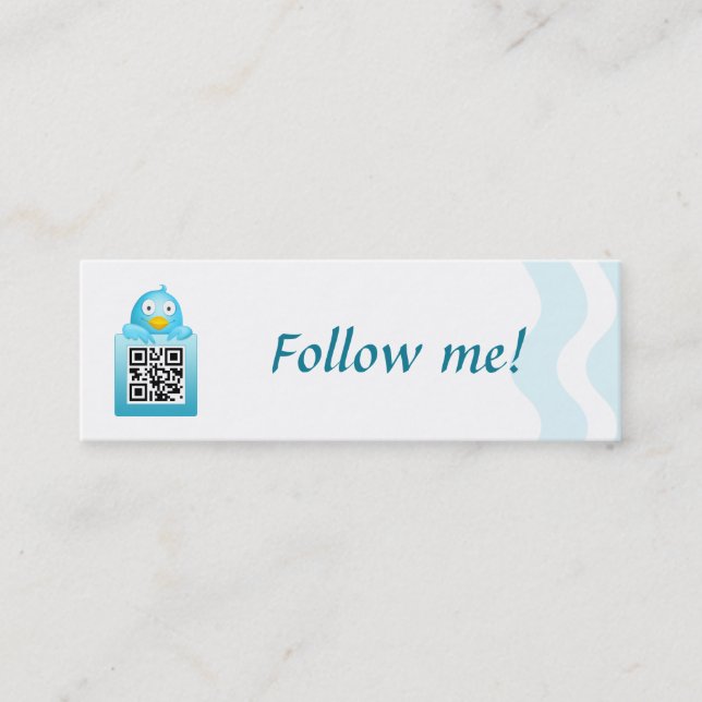 QR Code Follow Me Business Card Template (Skinny) (Front)
