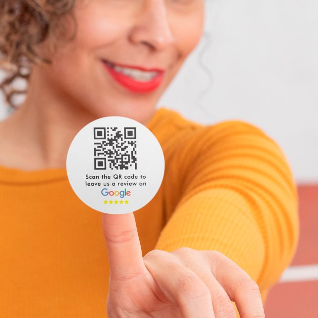 QR Code For Google Reviews Classic Round Sticker (Creator Uploaded)