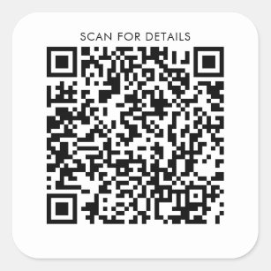 QR Code For Personal or Business Square Sticker