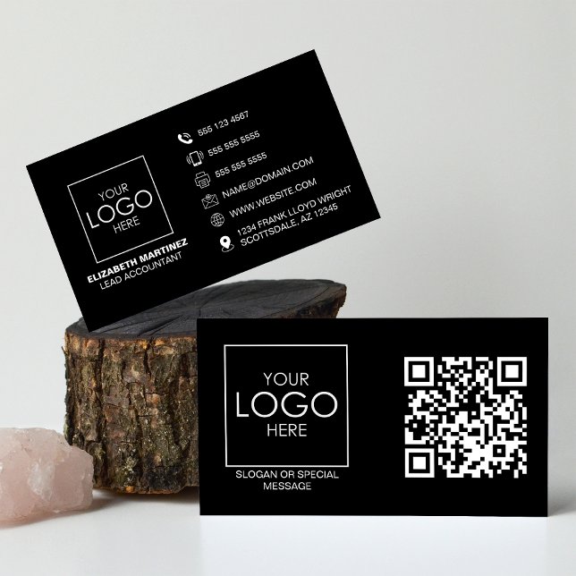QR Code Front and Back Business Logo Professional Card (Creator Uploaded)