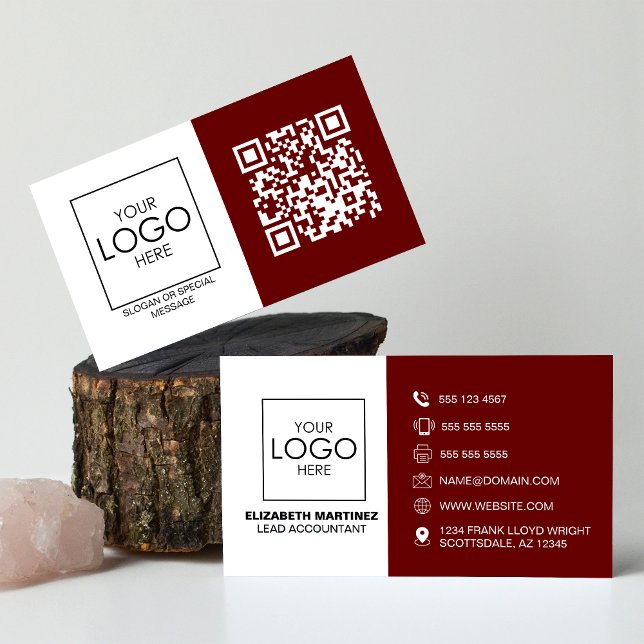 QR Code Front and Back Business Logo Professional Card (Creator Uploaded)