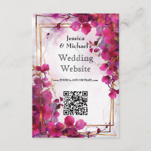 QR code Fuchsia Enchantment: Watercolor Enclosure Card