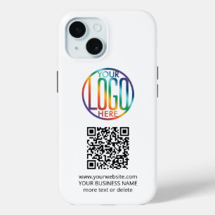 QR Code Generator & Business Logo Minimalist Tough iPhone 15 Case