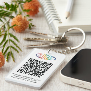 QR Code Generator & Business Logo Promotional Swag Key Ring