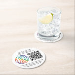 QR Code Generator & Business Logo Simple Modern Round Paper Coaster<br><div class="desc">Share any website with stylish custom QR code and logo round paper coasters. To create your own QR code using the generator, simply type the website URL into the template. All wording is simple to personalise or delete. The colours, fonts and logo transparency are also are easy to change with...</div>