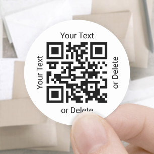 QR Code Generator Business Promotional White Classic Round Sticker