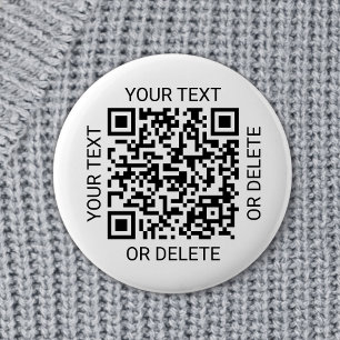 QR Code Generator Promotional Website Simple White 6 Cm Round Badge