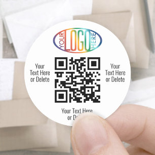 QR Code Generator & Your Logo Business Promotional Classic Round Sticker