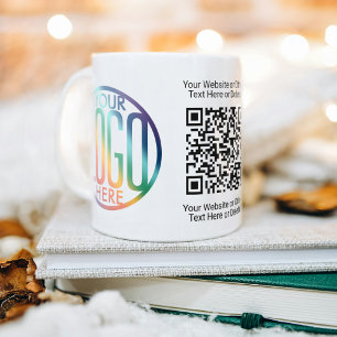 QR Code Generator & Your Logo Business Promotional Coffee Mug