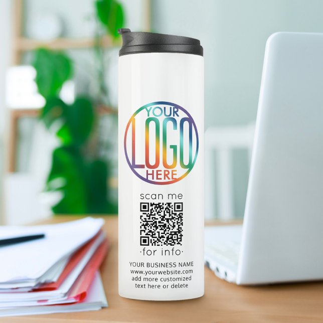 QR Code Generator & Your Logo Business Promotional Thermal Tumbler (Creator Uploaded)