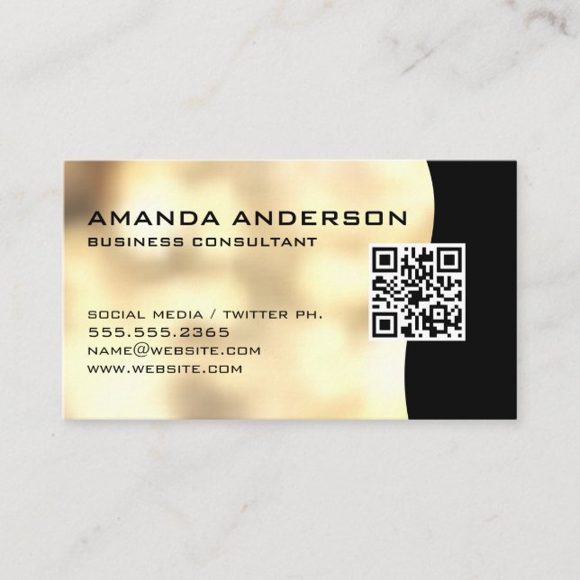 QR Code / Gold Boke Business Card (Front)